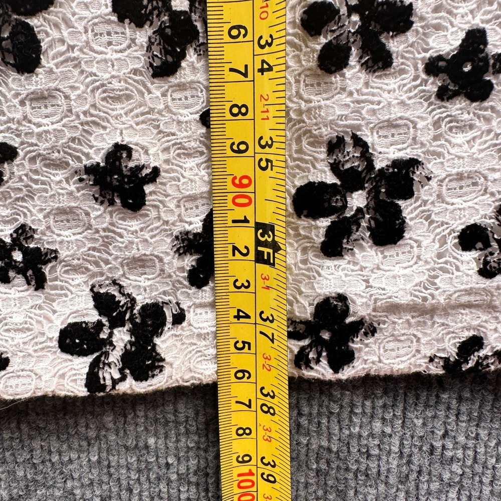 Karl Lagerfeld Paris Womens White Black Flocked Floral Lace Shift Dress Size 4 - Picture 5 of 9